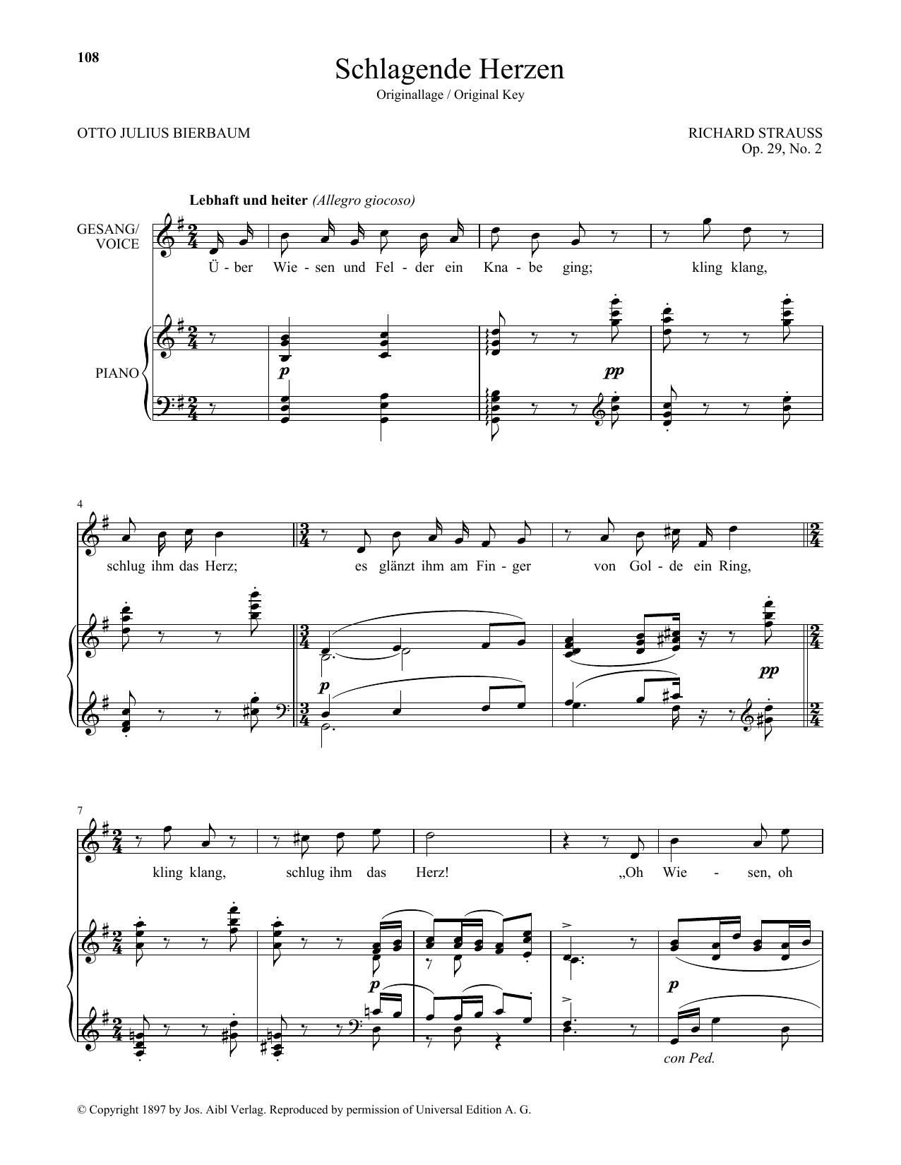 Produktbild zu: Schlagende Herzen (High Voice)