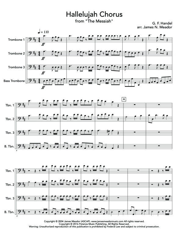 Product gallery: Page 1 of 11 Hallelujah Chorus, , (Trombone quartet)