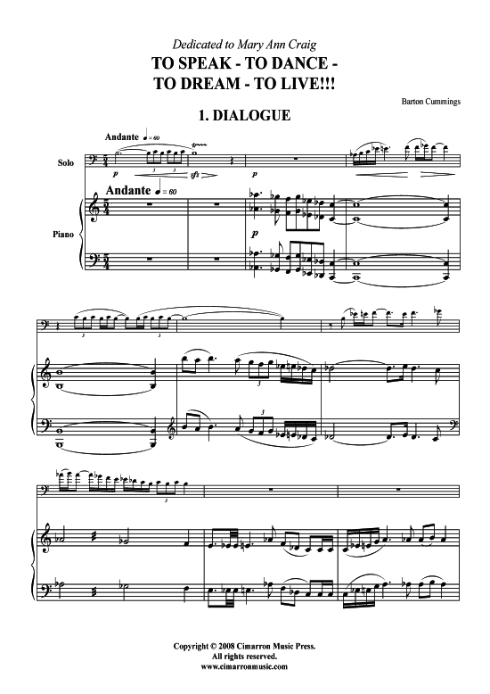 Product picture to: To Speak - To Dance - To Dream - To Live Barton Cummings