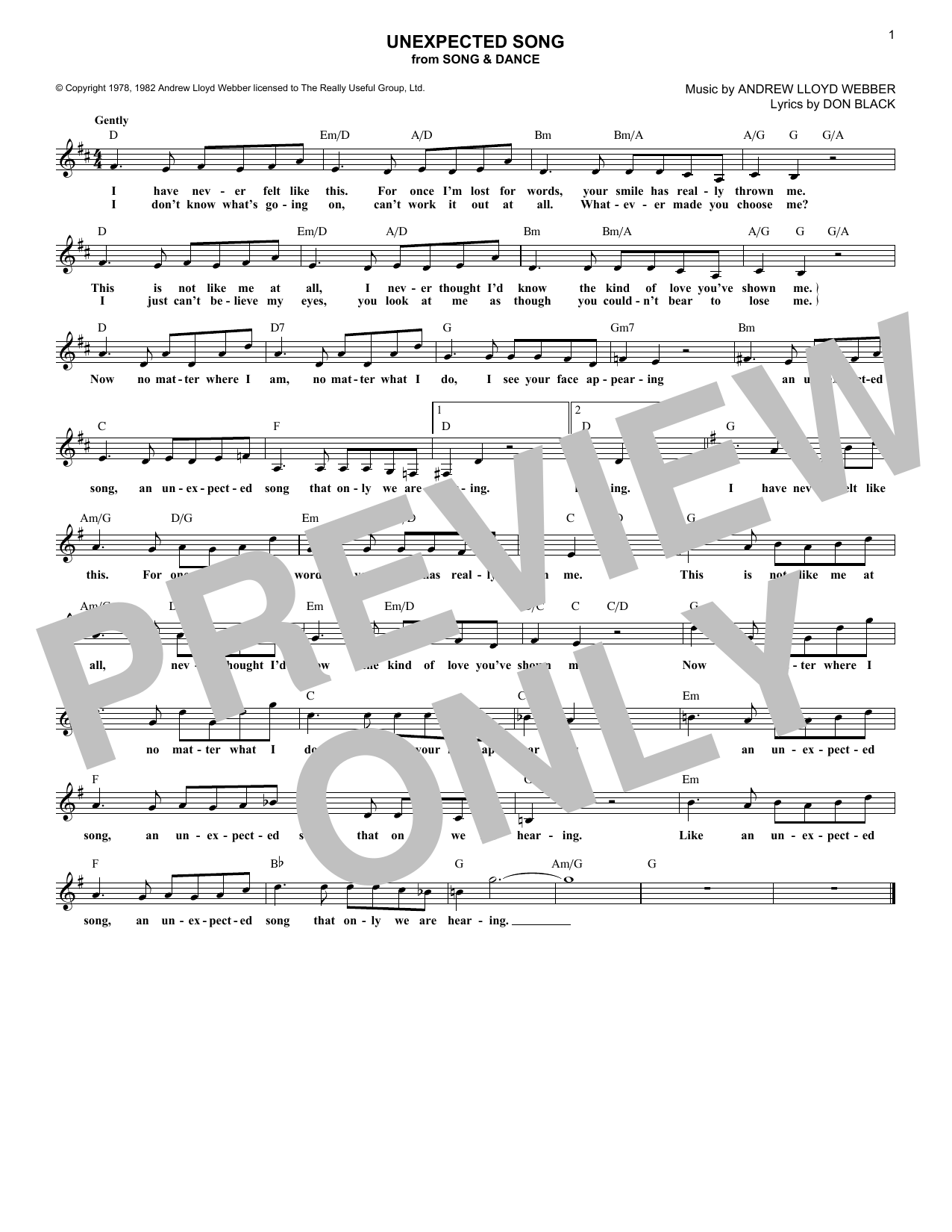 Product picture to: Unexpected Song (from Song & Dance)