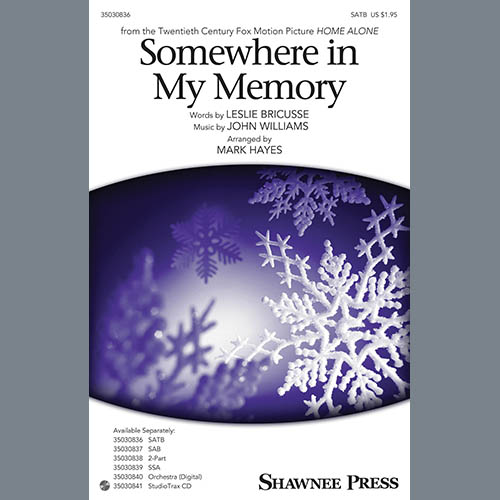 Product picture to: Somewhere In My Memory (arr. Mark Hayes)