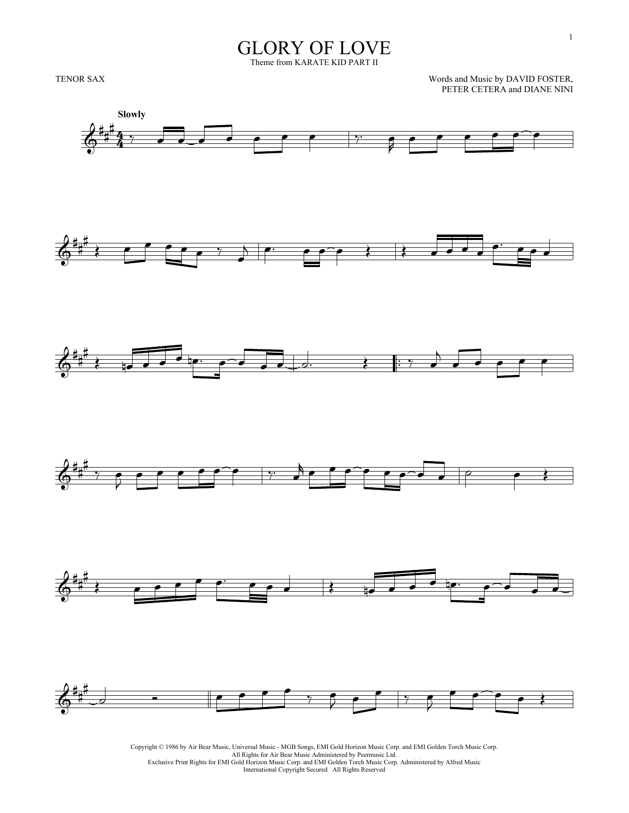 Product gallery: Page 1 of 1 Glory Of Love, Peter Cetera