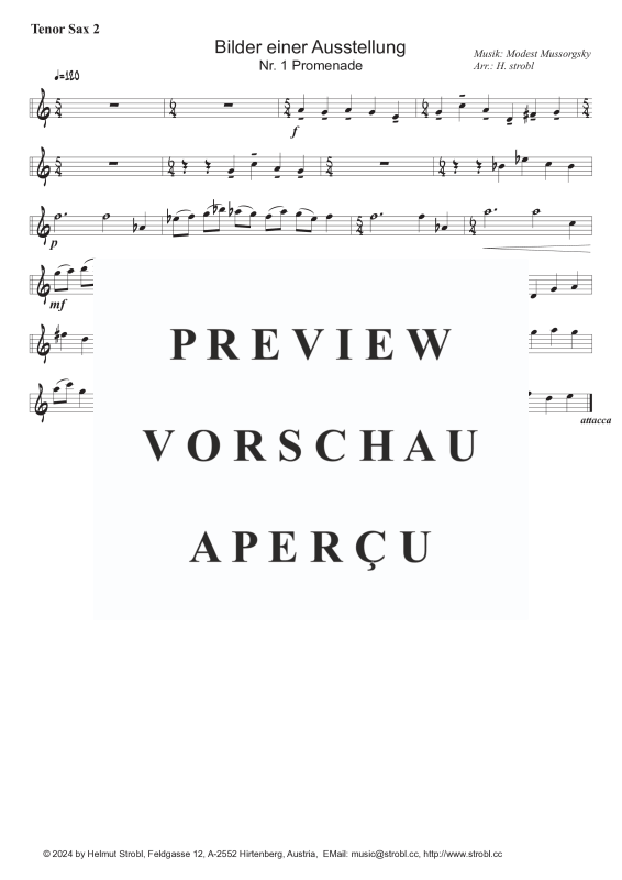 Produktgalerie: Seite 8 von 9 Promenade, , Saxophon Quintett