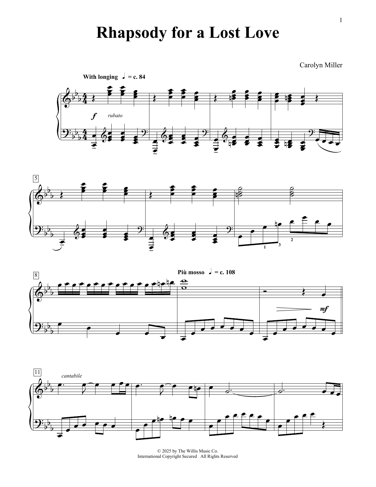 Product gallery: Page 1 of 1 Rhapsody For A Lost Love, Carolyn Miller