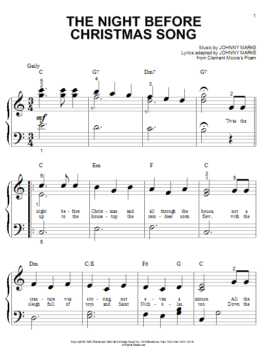 Produktbild zu:  The Night Before Christmas Song - Johnny Marks