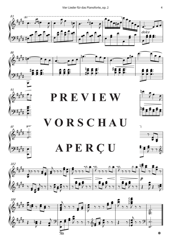 Product gallery: Page 8 of 8 Vier Lieder für das Pianoforte, op. 2 , , Piano Solo