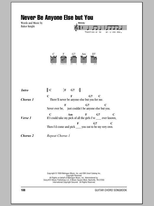 Produktgalerie: Seite 1 von 1 Never Be Anyone Else But You, Ricky Nelson, Gitarre