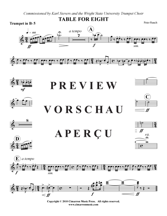 Product gallery: Page 11 of 14 Table for Eight , , (trumpet ensemble)