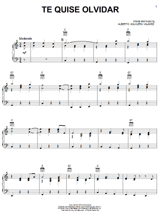 Produktgalerie: Seite 1 von 1 Te Quise Olvidar, Alberto Aguilera Valadez, Gesang, Gitarre, Klavier