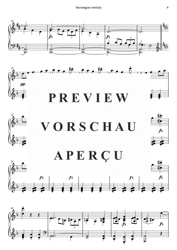 Product gallery: Page 6 of 7 Norwegian melody - No. 6 from Lyric Pieces, Book 1, op. 12, , Piano Solo