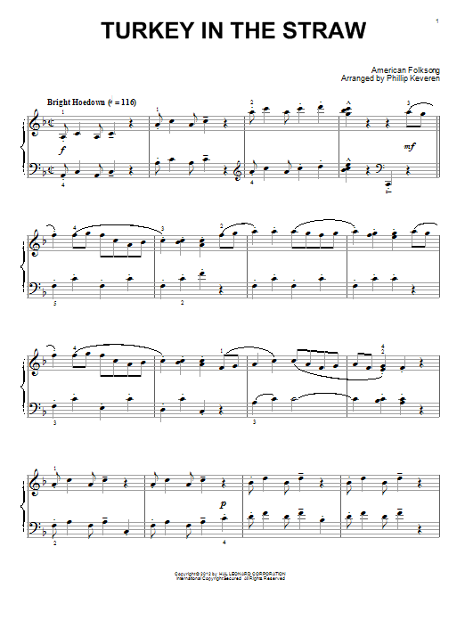 Product gallery: Page 1 of 1 Turkey In The Straw (arr. Phillip Keveren), American Folksong