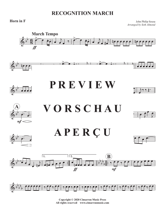 Produktgalerie: Seite 12 von 17 Recognition March , , (Blechbläser Quintett)