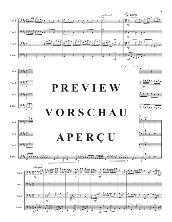 Product gallery: Page 6 of 21 Quartet in D Major, TWV 43:G2 , , (Trombone Quartet)