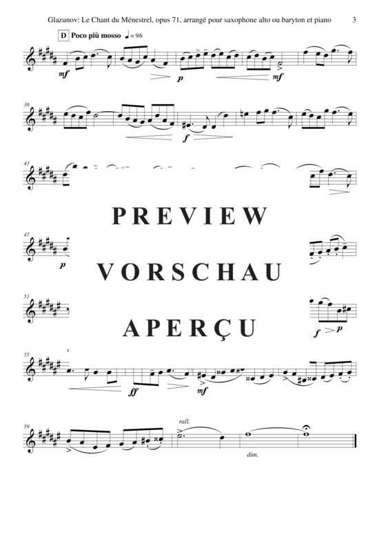 Product gallery: Page 12 of 12 Le Chant du Ménestrel, Opus 71 , , (alto/baritone saxophone + piano)