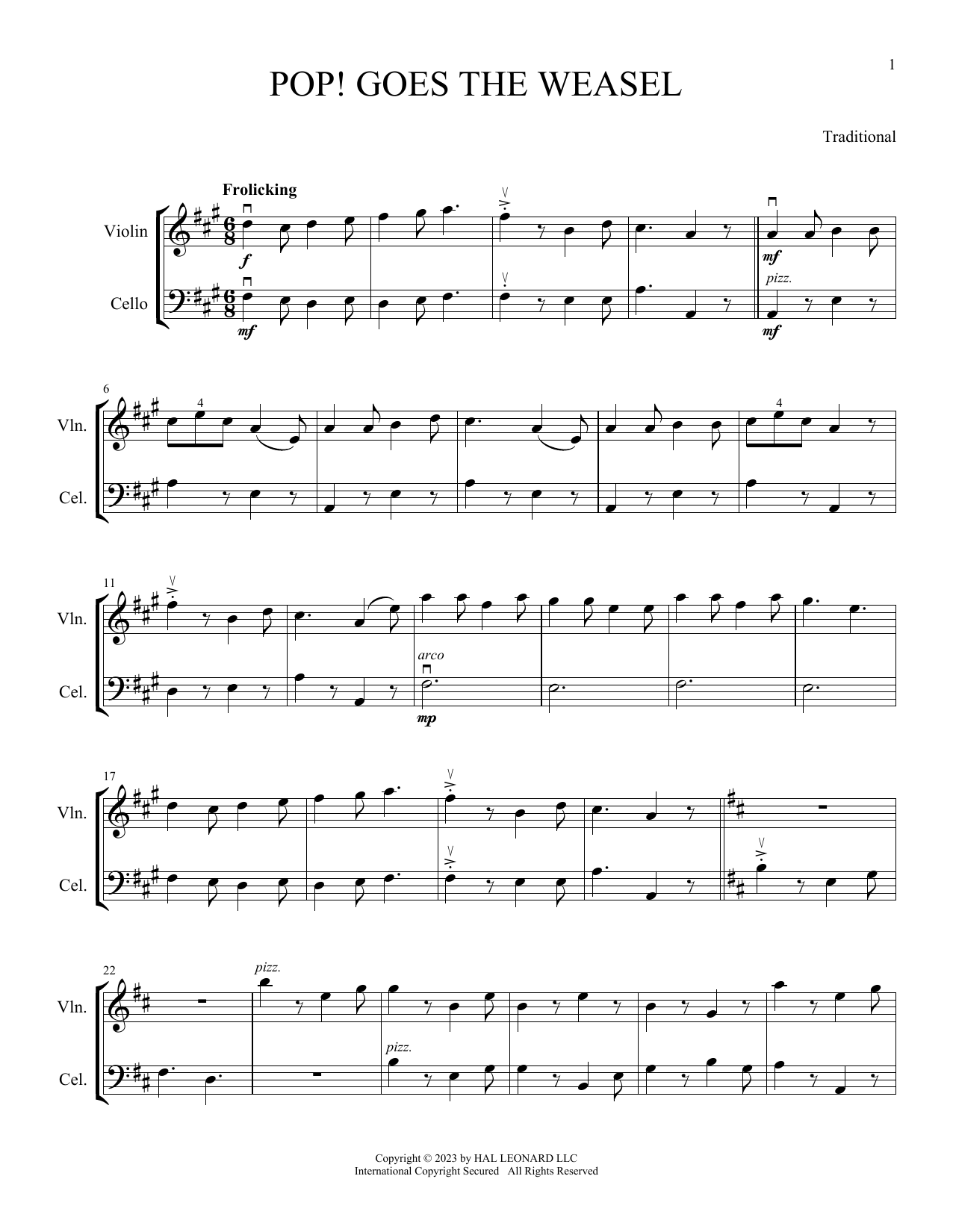 Produktgalerie: Seite 1 von 1 Pop Goes The Weasel (arr. Michelle Hynson), Traditional