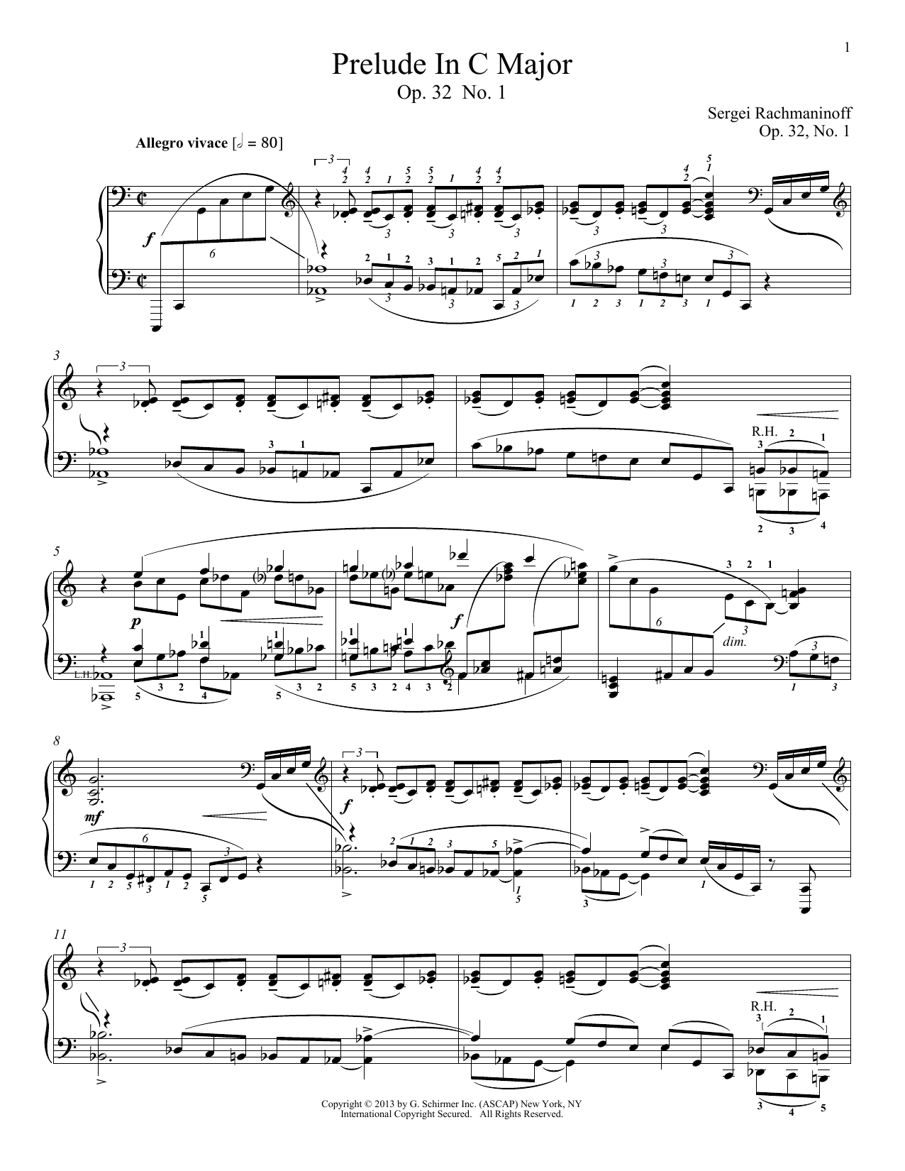 Product picture to: Prelude In C Major, Op. 32, No. 1