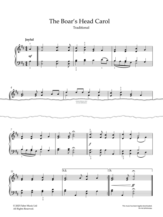 Produktgalerie: Seite 1 von 1 The Boar's Head Carol, Traditional, Klavier