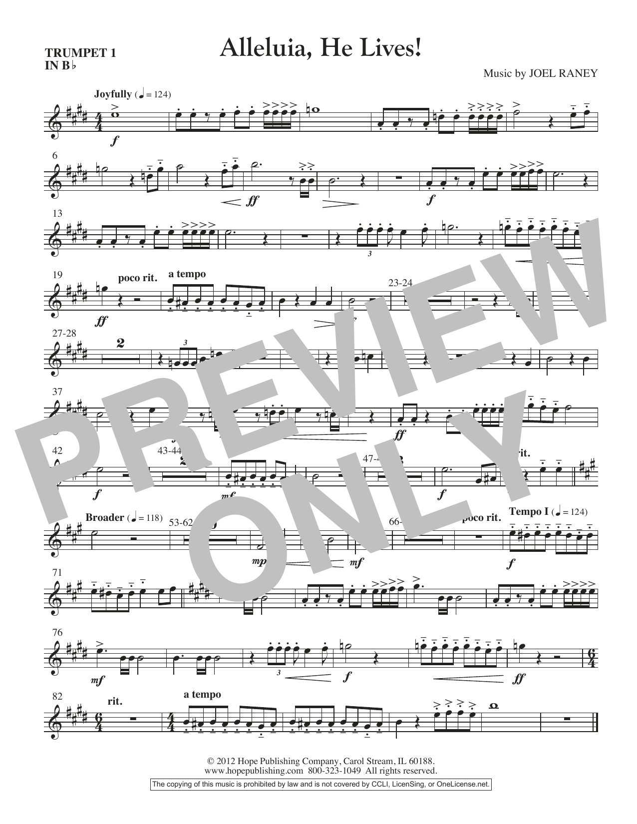 Produktbild zu: Alleluia, He Lives - Trumpet 1