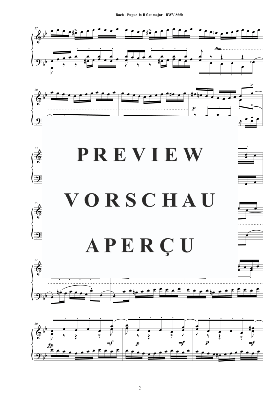 Produktgalerie: Seite 3 von 4 Fuge in B-Dur BWV 866b, , Klavier Solo