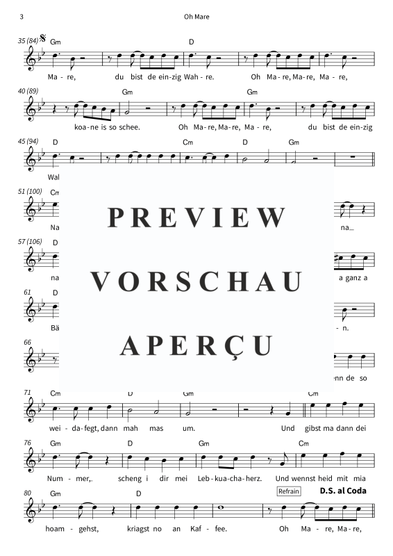 gallery: Oh Mare, DeSchoWieda, (Leadsheet)