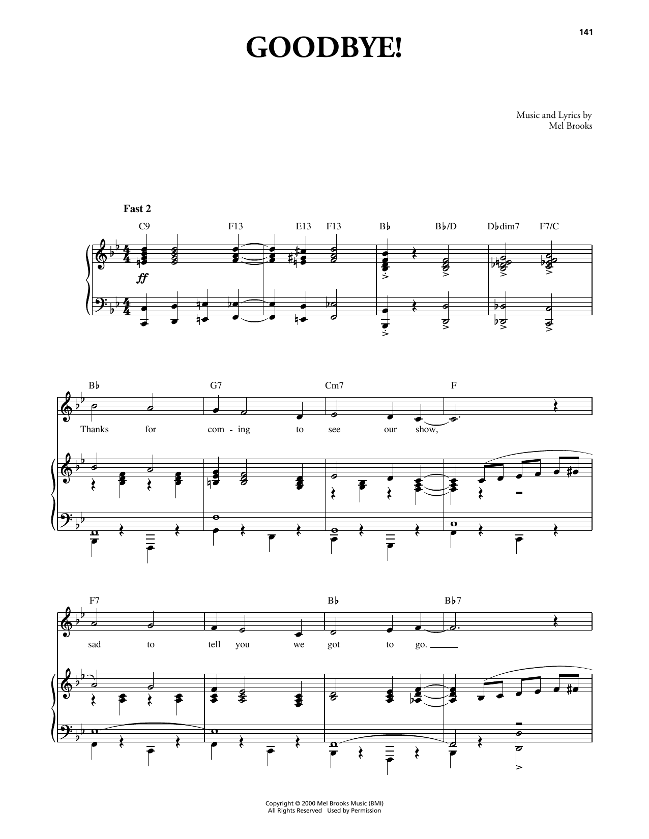 Product picture to:  Goodbye! (from The Producers) - Mel Brooks