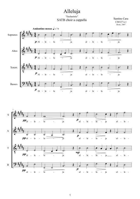 Produktbild zu: Alleluja - EucharisticSantino Cara