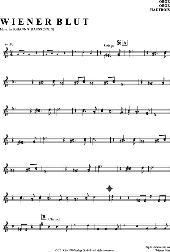 Produktgalerie: Seite 1 von 4 Wiener Blut , , (Oboe)