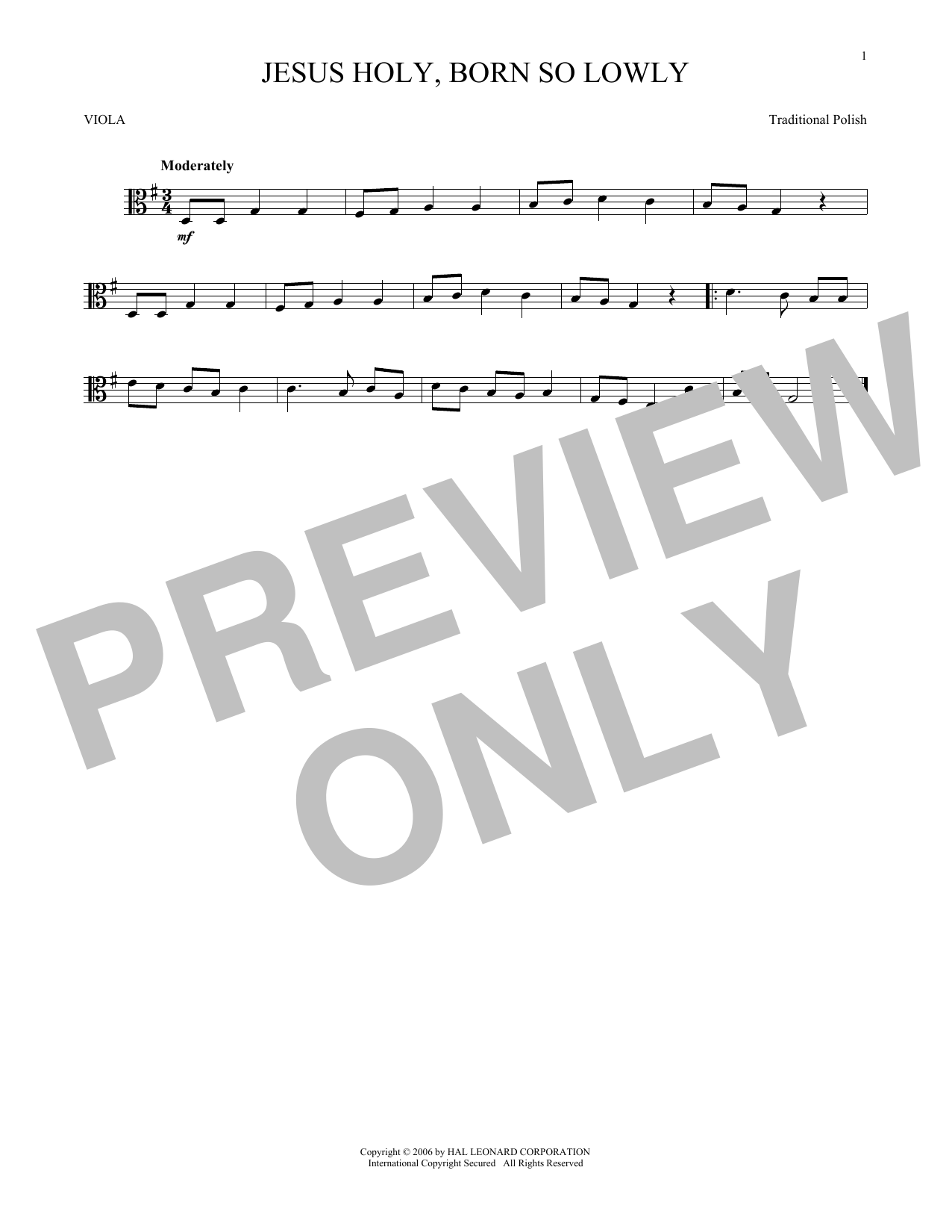 Product gallery: Page 1 of 1 Jesus Holy, Born So Lowly, Traditional Polish