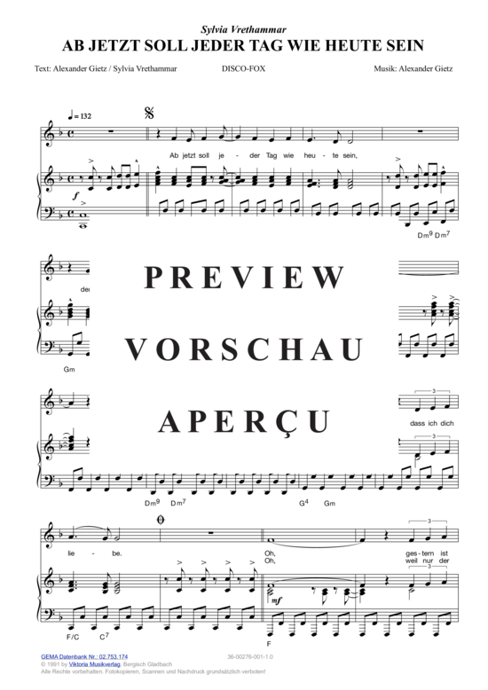 Produktgalerie: Seite 3 von 4 Ab jetzt soll jeder Tag wie heute sein , Vrethammar, Sylvia, Klavier und Gesang