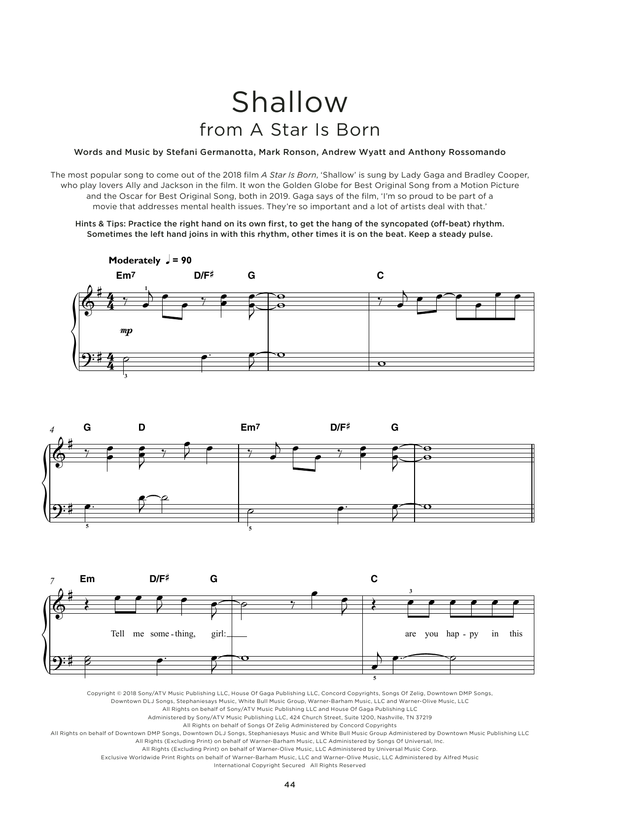 Produktbild zu: Shallow (from A Star Is Born)