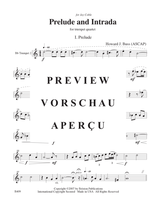 gallery: Prelude and Intrada , , (4 Trompeten in B oder Ensemble)