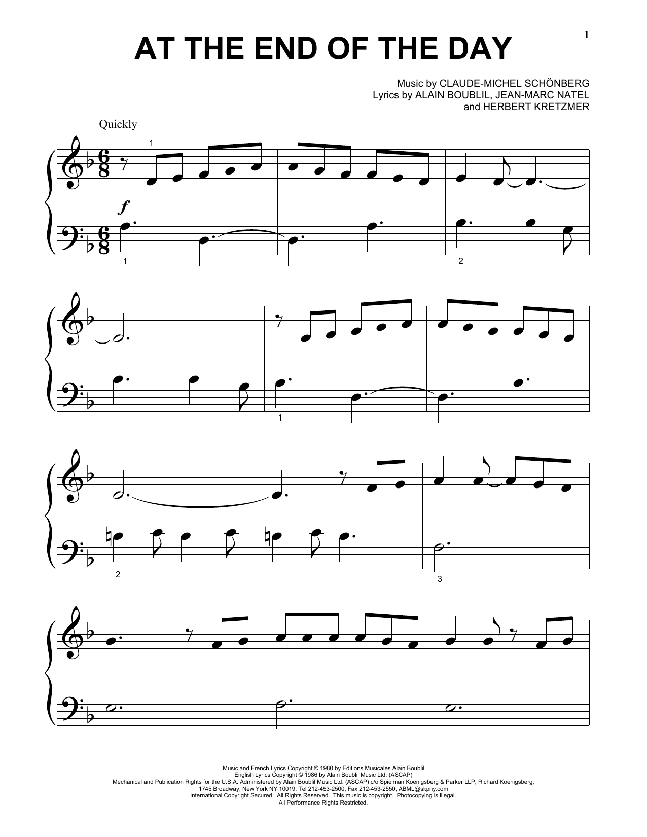 Produktgalerie: Seite 1 von 1 At The End Of The Day, Claude-Michel Schonberg, Klavier