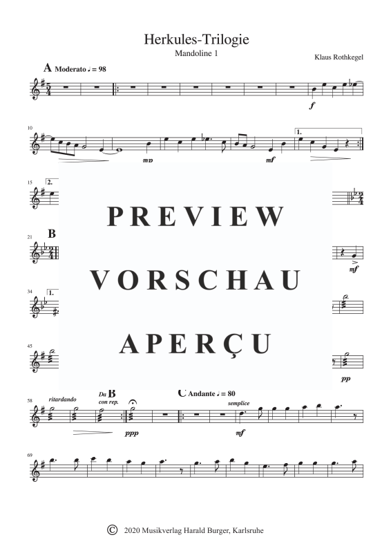 gallery: Herkules Trilogie, , Zupforchester - Einzelstimmen