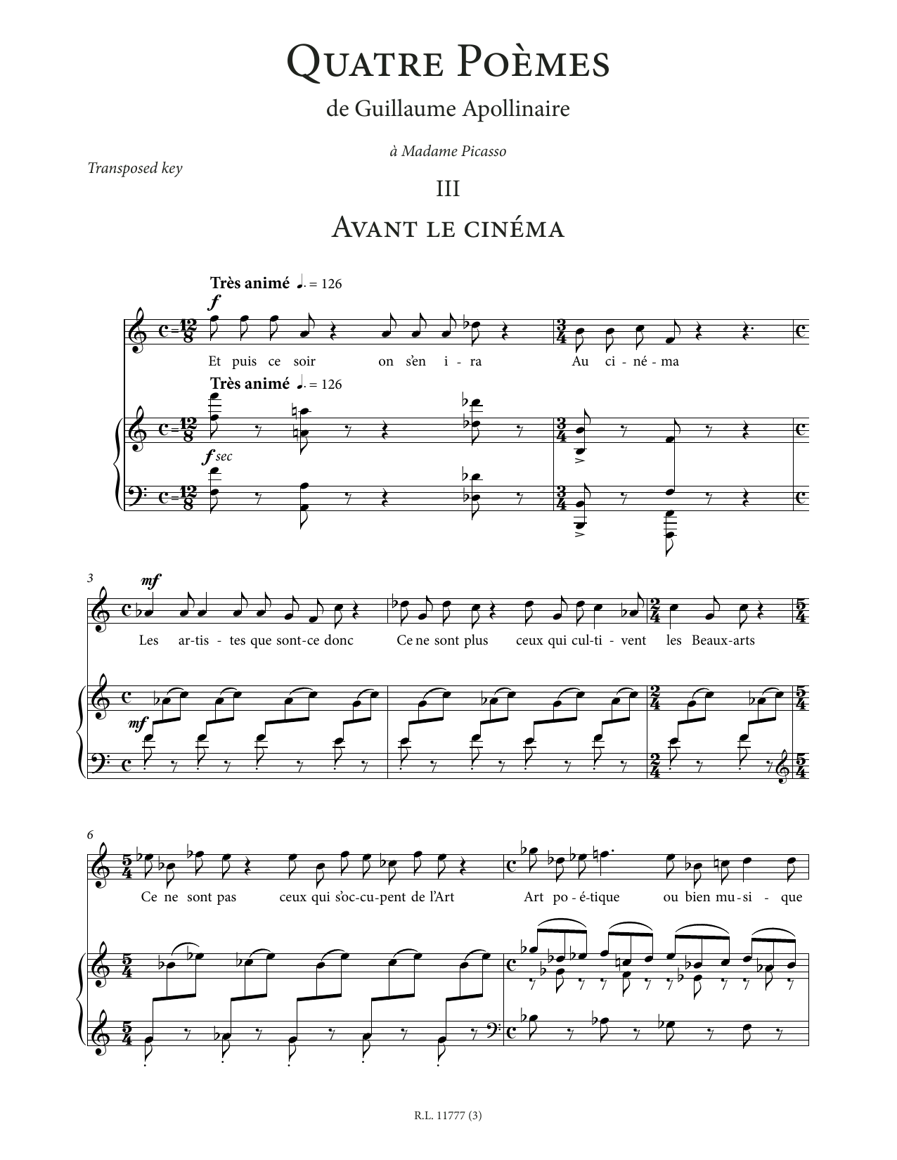 Product picture to: Avant le cinéma (High Voice)