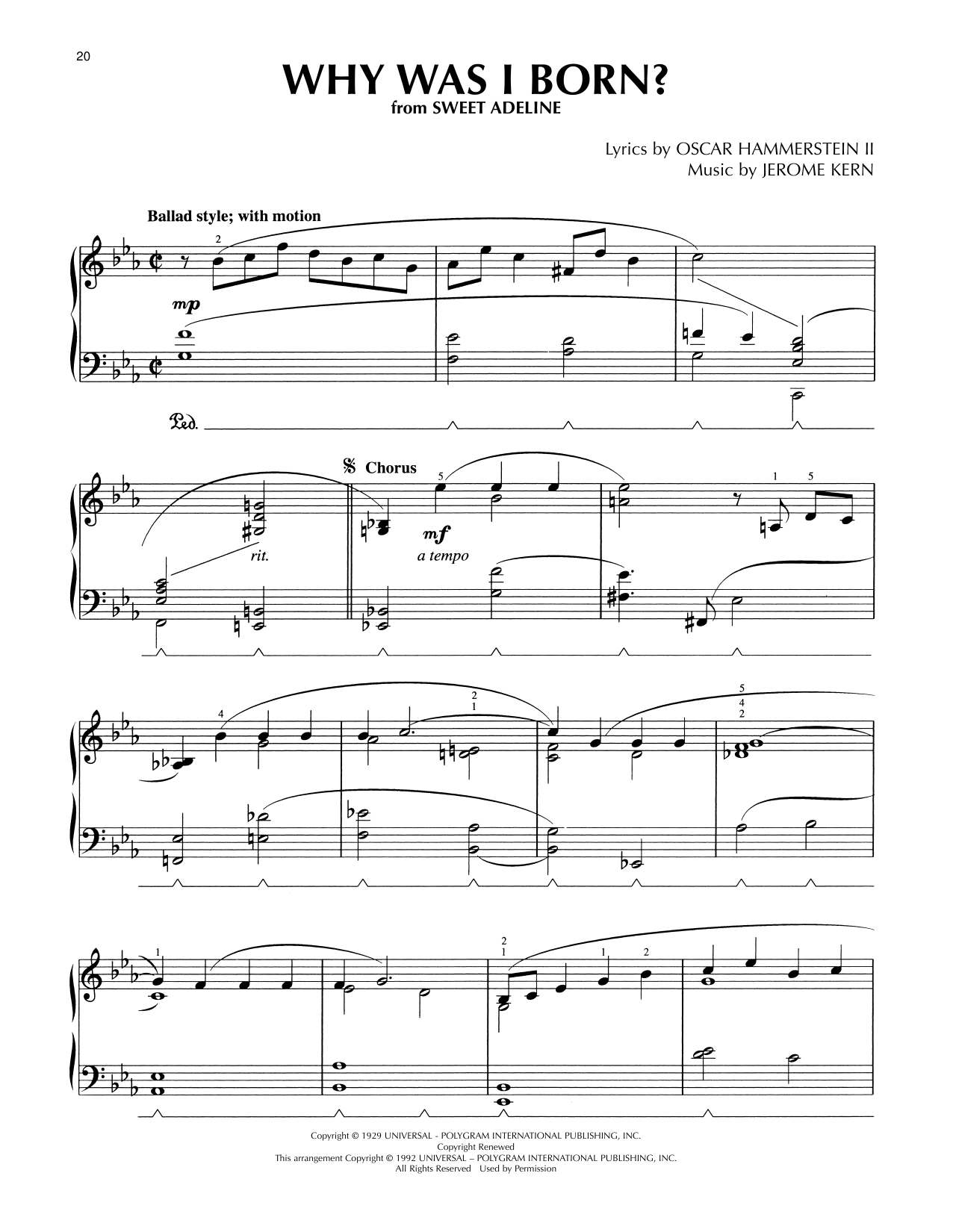 Product picture to: Why Was I Born? (from Sweet Adeline) (arr. Lee Evans)