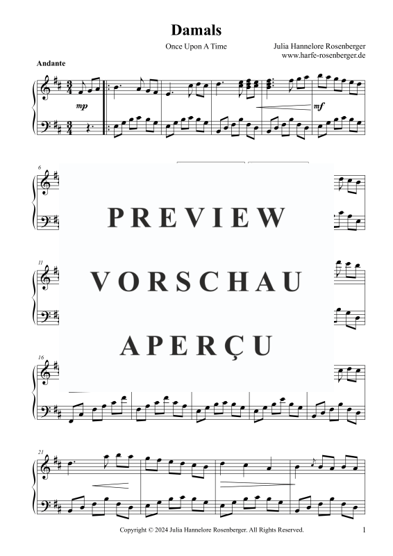gallery: Damals, , (solo for hook or pedal harp / piano)