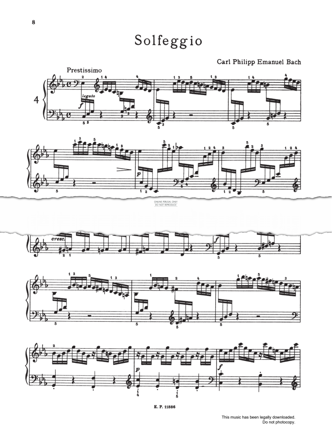 Produktbild zu: Solfeggio In C Minor, Wq 117, No.2