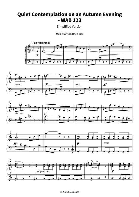 Product gallery: Page 1 of 6 Quiet Contemplation on an Autumn Evening - Simplified Version, , Piano Solo