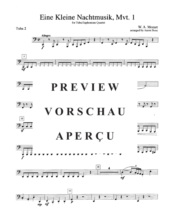 Product gallery: Page 17 of 19 Eine Kleine Nachtmusik, Mvt. 1 , , (Tuba Quartett EETT)