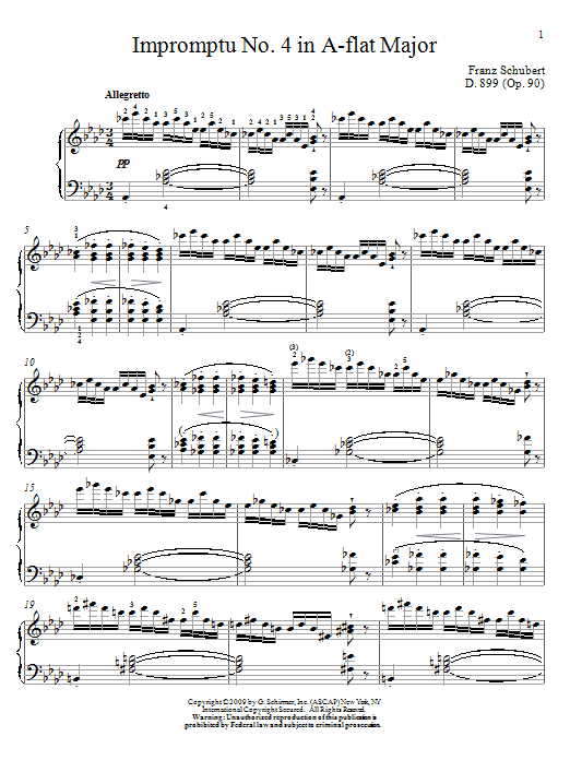Product gallery: Page 1 of 1 Impromptu No. 4 In A-Flat Major, Franz Schubert