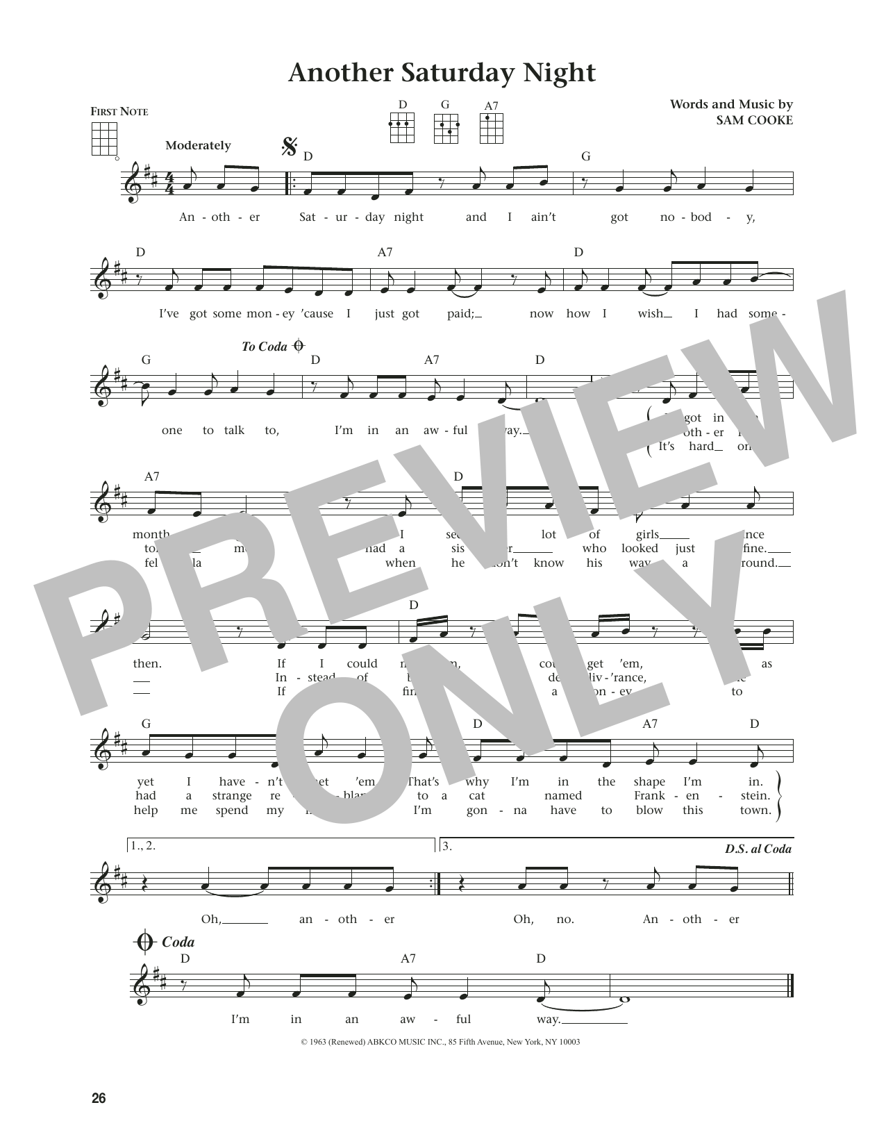 Produktgalerie: Seite 1 von 1 Another Saturday Night (from The Daily Ukulele) (arr. Jim Beloff), Jim Beloff, Ukulele