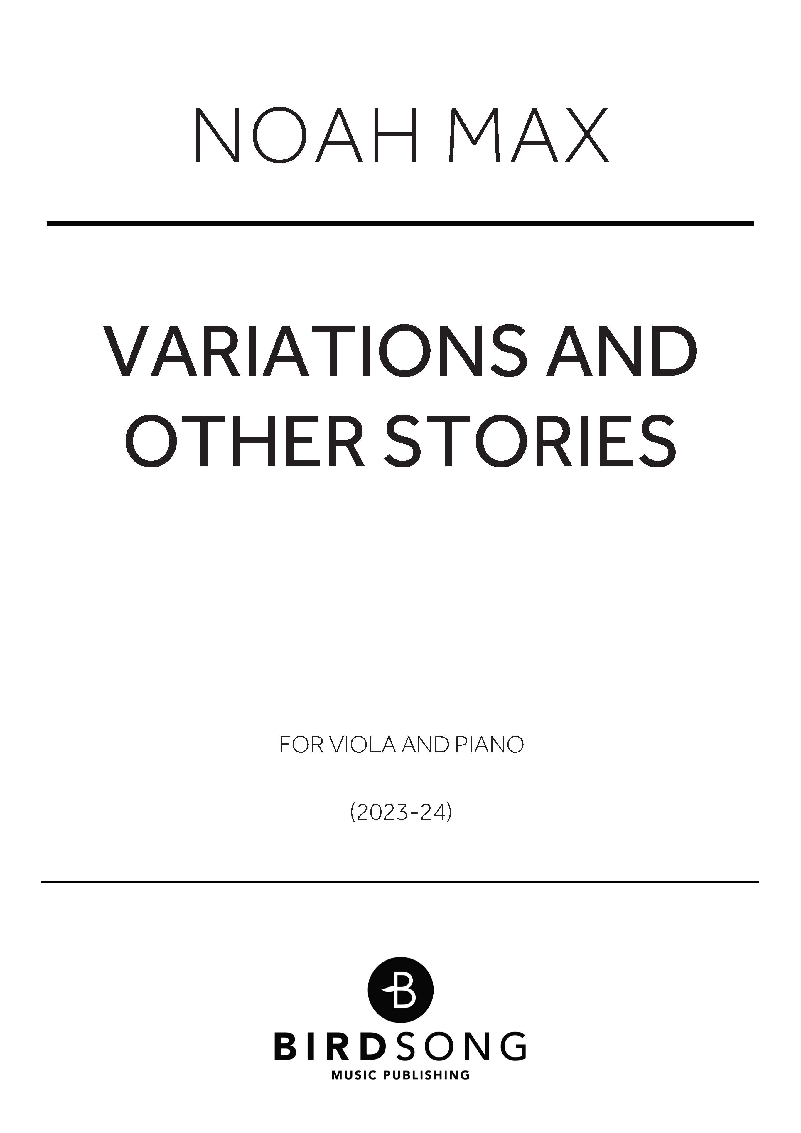 Product picture to: Variations and Other Stories