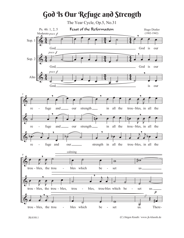 gallery: God Is Our Refuge and Strength (The Year Cycle, Op.5, No.31), , Frauenchor