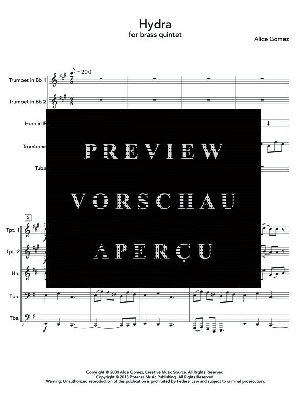 Produktgalerie: Seite 5 von 11 Hydra, , (Blechbläser Quintett)