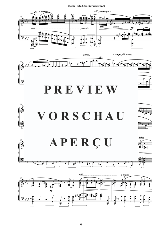 Produktgalerie: Seite 7 von 11 Ballade Nr. 4 F-Moll Op. 52, , Klavier Solo