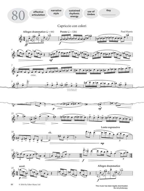 gallery: Study No.80 'Capriccio Con Colori' (from 'More Graded Studies For Saxophone Book Two'), Paul Harris, Saxophon