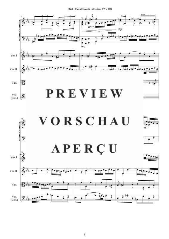 Produktgalerie: Seite 4 von 11 Klavierkonzert C-Moll BWV 1062, , Klavier Solo und Streichorchester