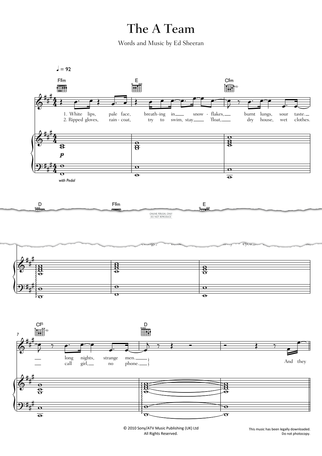 Product picture to: The A Team - Ed Sheeran