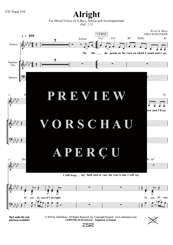 gallery: Alright, , Gemischter Chor SAM/Solo opt. und Klavier