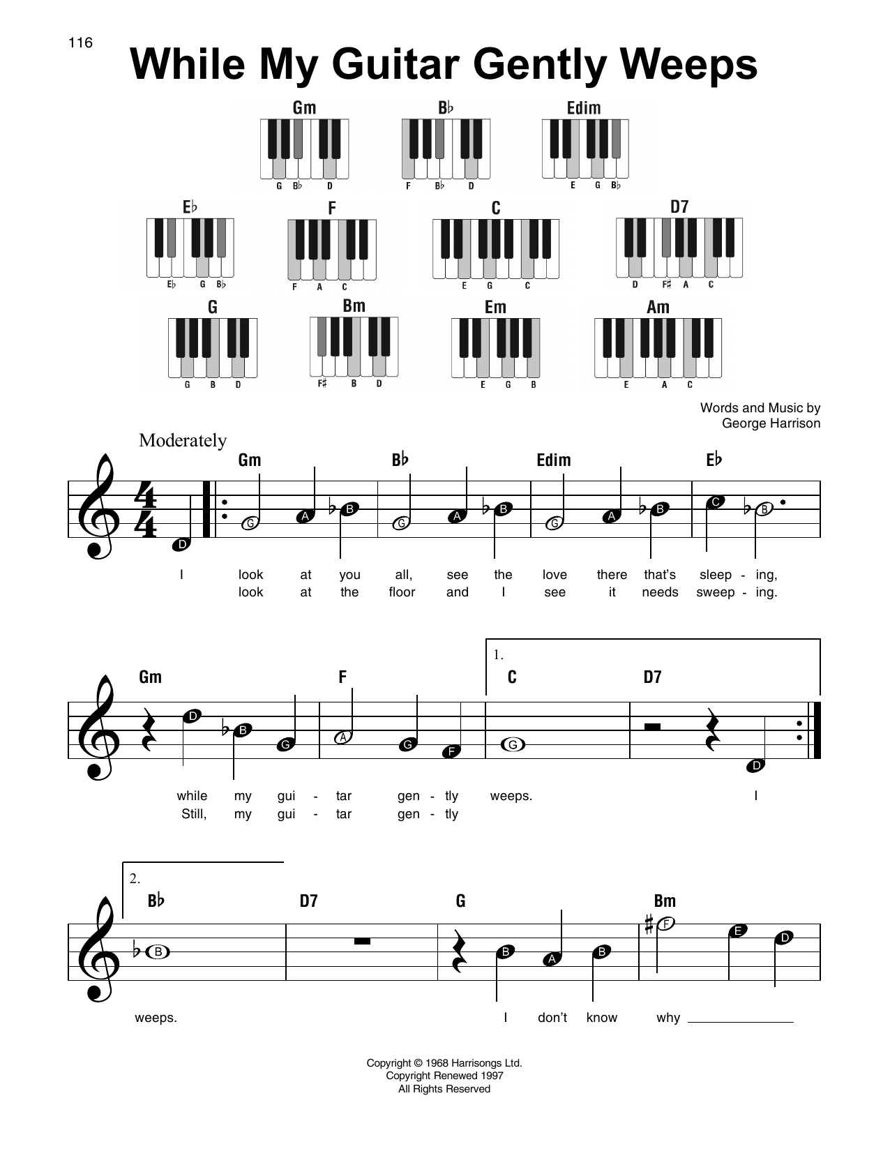 Produktgalerie: Seite 1 von 1 While My Guitar Gently Weeps, The Beatles, Klavier